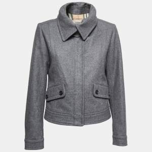 Burberry London Grey Wool Short Coat S