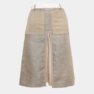 Burberry London Beige Linen Panel Skirt XS 