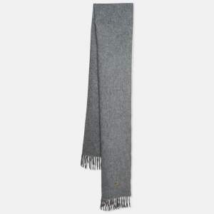 Burberry Grey Heavyweight Cashmere Reversible Scarf