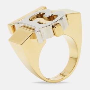 Burberry TB Logo Two Tone Ring Size 52
