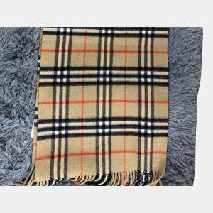 Pre Owned Burberry Brown Checked Scarf