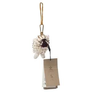 Pre Owned Burberry Cream Cashmere Studded Wendy Sheep Key Ring / Bag Charm