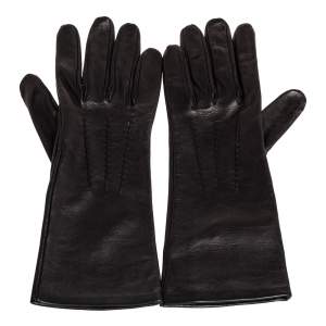Burberry Black Leather Short Gloves