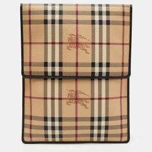 Burberry Beige Haymarket Check Coated Canvas Tablet Sleeve 