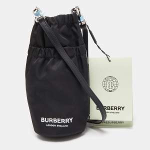 Burberry Black Nylon Logo Water Bottle Holder