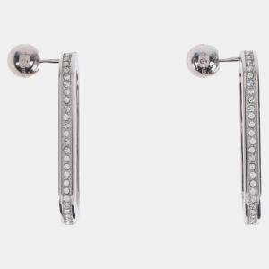 Burberry Chain Link Crystals Silver Tone Earrings