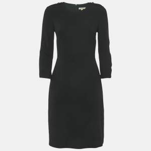 Burberry Black Crepe Full Sleeve Mini Dress S