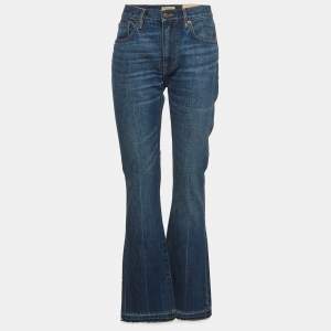 Pre Owned Burberry Blue Denim Boot Cut Jeans L/Waist 32"