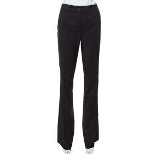 Pre Owned Burberry London Black Stretch Wool Flared Trousers S