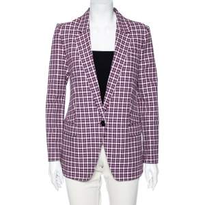 Burberry Purple Plaided Cotton Blazer S