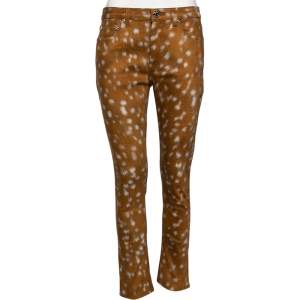 Burberry Brown Honey Printed Denim Jeans L