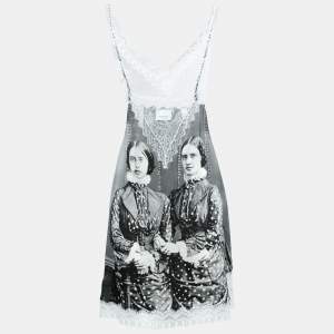 Burberry Multicolor Victorian Print Silk Lace-Trimmed Slip Dress XS