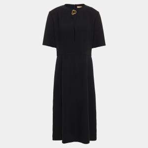 Burberry Black Silk Midi Dress XS (UK 4)