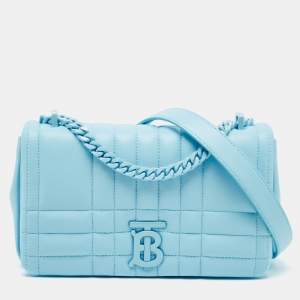 Burberry Sky Blue Quilted Leather Small Lola Chain Shoulder Bag