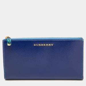 Burberry Blue Patent Leather Constantine Continental Wallet