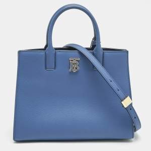 Burberry Blue Leather Mini Frances Tote