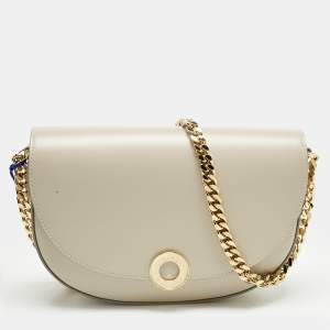 Pre Owned Burberry Beige Leather Claudinne Crossbody Bag