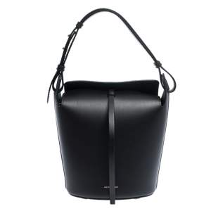 Pre Owned Burberry Black Leather Small Bucket Bag