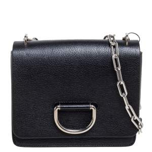Burberry Black Leather D-Ring Shoulder Bag