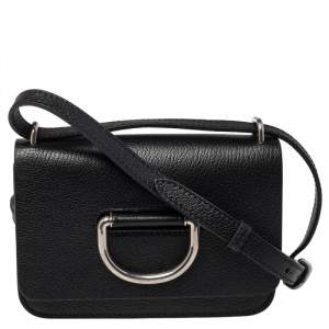 Burberry Black Leather Mini D-Ring Crossbody Bag