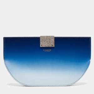 Burberry Ombre Blue Leather Crystal Olympia Clutch