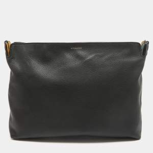 Burberry Black/Green Leather Large Clutch
