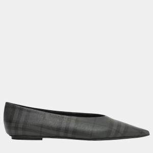 Burberry Grey Check Madelina Ballet Flat EU 37