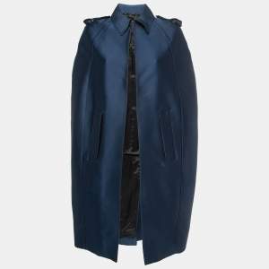Burberry Prorsum Blue Satin Cape M