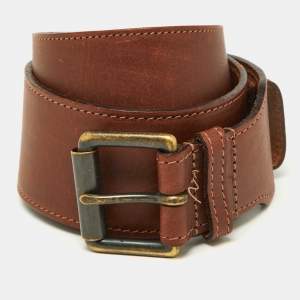 Burberry Brown Leather Buckle Belt 80CM