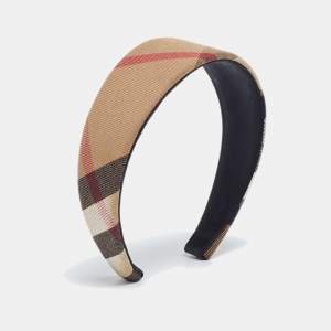 Burberry Brown Check Pattern Canvas Wide Headband