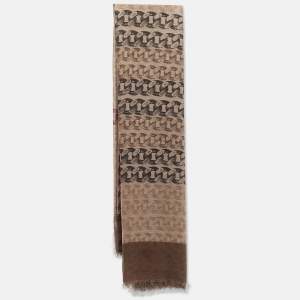 Burberry Grey Chain Print Chiffon Square Scarf 