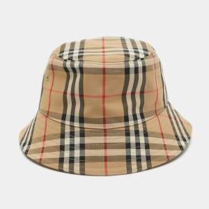 Burberry Beige Nova Check Cotton Blend Bucket Hat