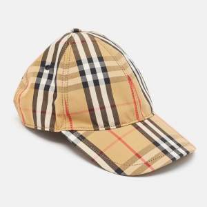 Burberry Beige Vintage Nova Check Cotton Baseball Cap M