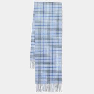 Burberry Blue Vintage Check Lambwool Scarf