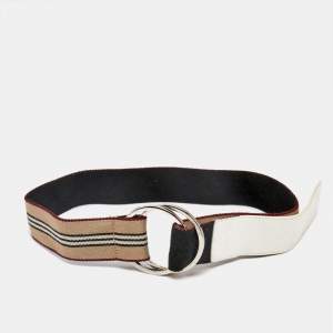 Burberry Multicolor Icon Stripe Canvas Ring Buckle Belt 100CM