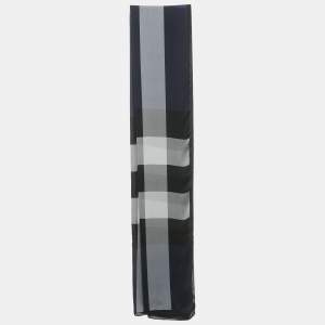 Pre Owned Burberry Blue Checks Silk Scarf 
