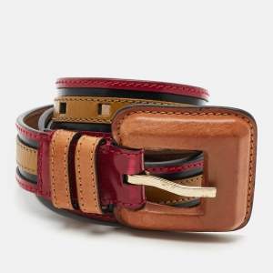 مملوكة مسبقًا Burberry 85 CM Buckle Belt Multicolor Leather