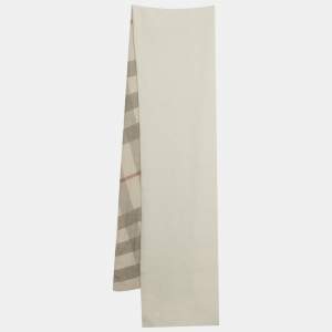 مملوكة مسبقًا Burberry Beige Checks Wool Knit Stole 