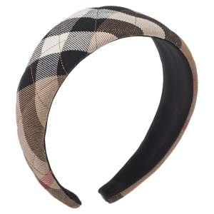Burberry Brown House Check Canvas Quilted Headband 