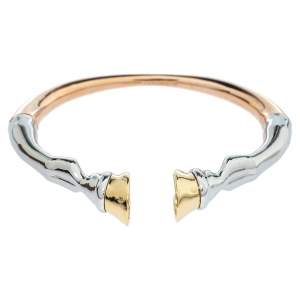 Pre Owned Burberry Three Tone Hoof Cuff Bracelet S