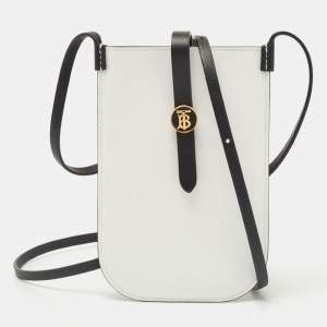 Burberry White/Black Leather Anne Phone Case
