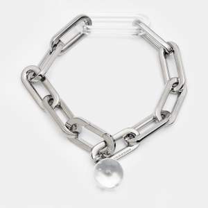 Burberry Palladio Glass Palladium Plated Chain Bracelet