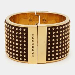 Burberry Studded Suede Gold Tone Bracelet