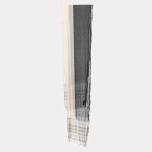 Pre Owned Burberry Beige Check Print Silk Chiffon Stole 
