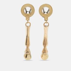 Burberry Two-Tone Horse Hoof Clip On Earrings