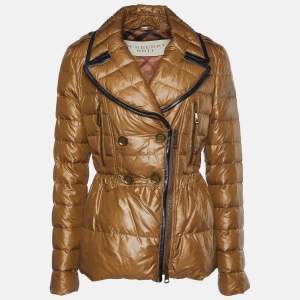Burberry Brown Down Quilted Zip Up Jacket M