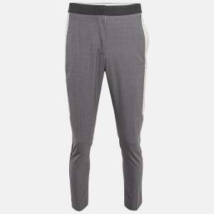 Burberry Grey Contrast Stripe Wool Trousers M