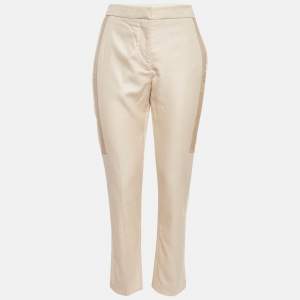 Burberry Beige Wool Blend Trousers S