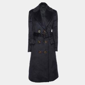 Burberry Prorsum Navy Blue Alpaca Wool Wait Belt Coat M