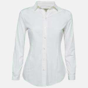 Burberry White Cotton Button Front Shirt S